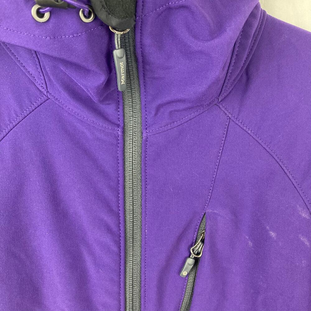 Marmot Jacket Womens S / P Purple Soft Shell Hooded Polartec Fleece Lined Vented - Picture 3 of 16
